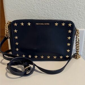 Michael Kors Blue and Gold Star-Studded Women's Bag